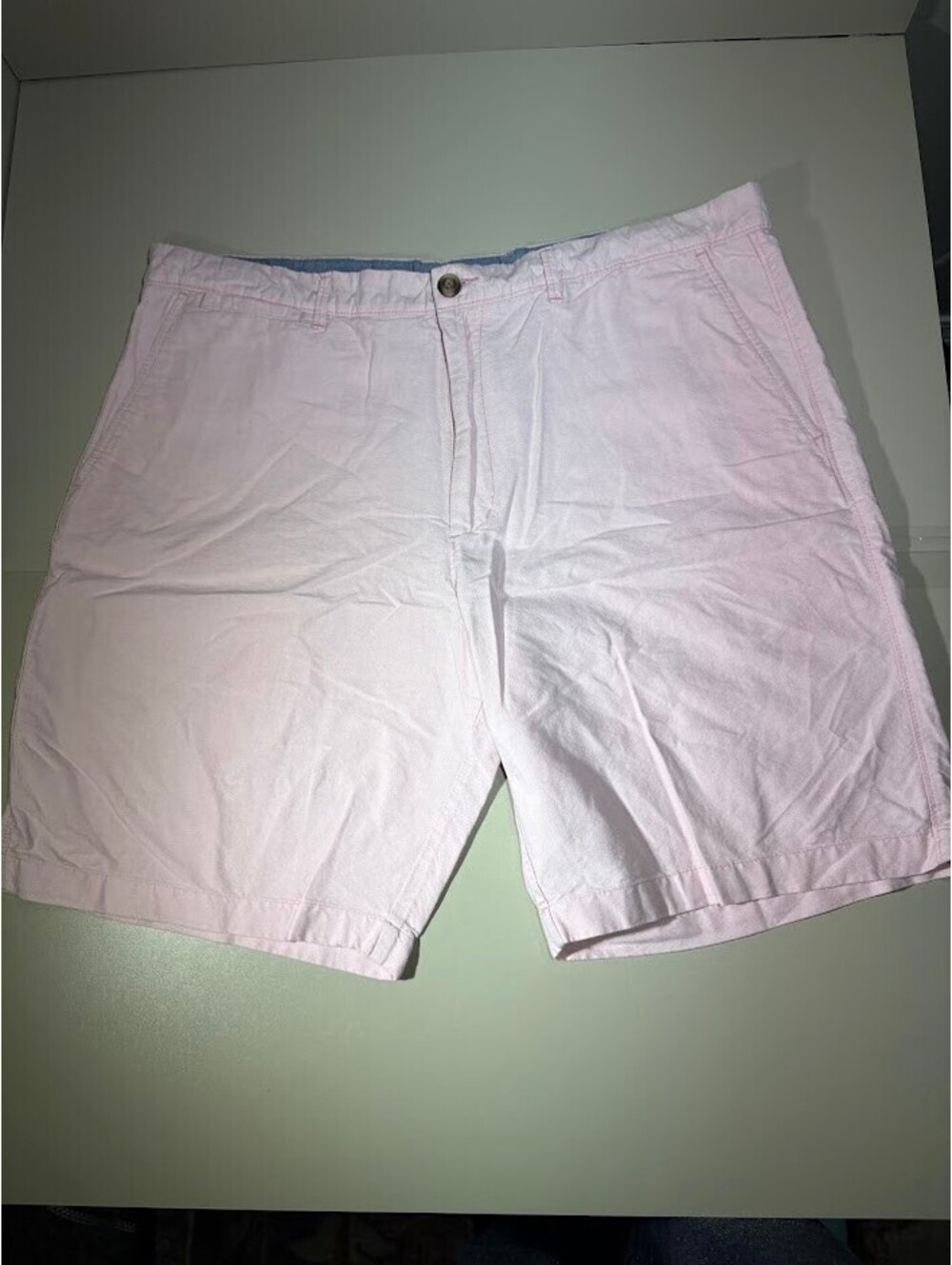 Merona Mens Chino Shorts Size 40 Pink Flat Front Cotton Casual Summer Preppy 9"